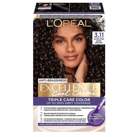 L'Oréal Paris Hårfarve 3.11 Ultra Ash Dark Brown, Hår, Hårfarve, Permanent Hårfarve