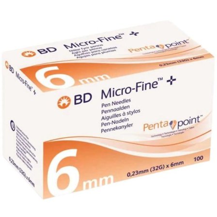 BD Micro-Fine+ pennekanyler 6 mm 32 G 100 stk