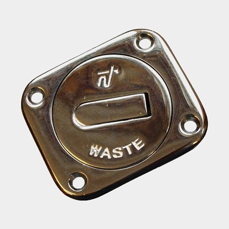 Däcksförskruvning fyrkantig, rostfri avlopp Ø 38mm