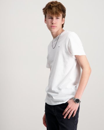 Tommy Hilfiger BOYS BASIC CN KNIT S/S Wit T-shirts Jongens - Kids Brand Store