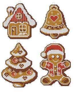 Plastic Canvas Pepperkaker 4-pk - Orchidea