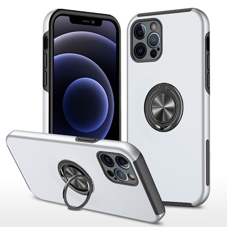 iPhone 15 Pro Max-fodral med stativ, 360° roterande inbyggd metallringhållare