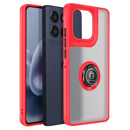 Coque Anneau - AVIZAR - Moto G86 / G86 Power - Huurrettu Viimeistely - Punainen - Kääntyvä Magneettisormus