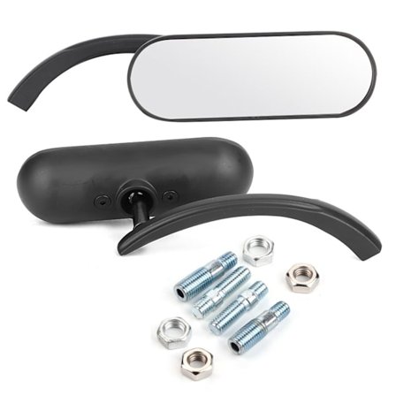 2 stk. Motorcykel Sorte Mini Oval Bagspejl til Honda Shadow 600/750/1100 ACE