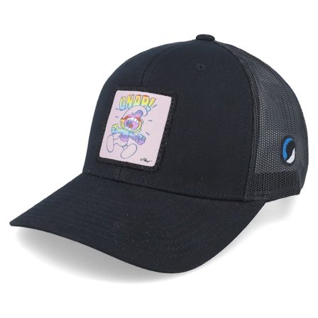 The Smurfs - Sort trucker Kasket - Gnap Smurf Patch Black Trucker @ Hatstore