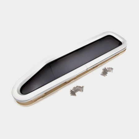 Portlight Lewmar Standard MK2 4L, com dobradiça de fricção, 180°, 175 x 688 mm (medida de corte), 195 x 708 mm (medida externa), prata/cinza, com aro 