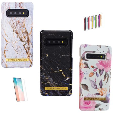 Samsung Galaxy S10 - Kotelosuoja Marmori / Ruusu Vit