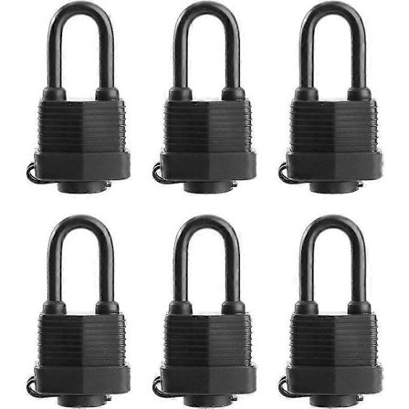 6 Pakning Vanntette Hengelåser med Samme Nøkkel - Kraftig Laminert Stållås for
