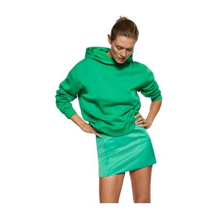 Mango Hoodie cotton sweatshirt Grøn, Dame