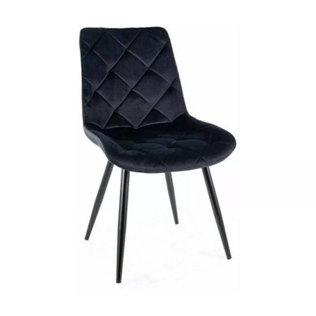 Velourstol "Ralph" - Velour - Svart - b 51 x h 88 cm