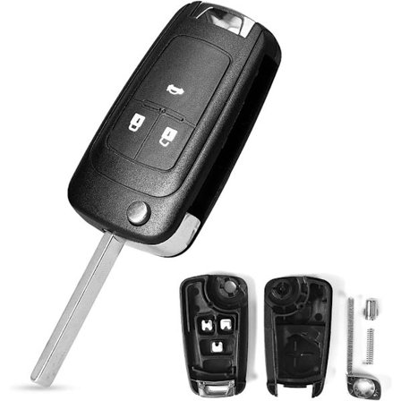 Fjernbetjening med 2 knapper bilnøglehus erstatningsbakke kompatibel med Vauxhall Opel Astra Insignia Vectra Meriva Mokka nøgleskal med blad