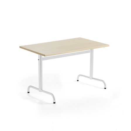 Tisch PLURAL, 1200x800x720 mm, HPL-Platte, Birke, weiß