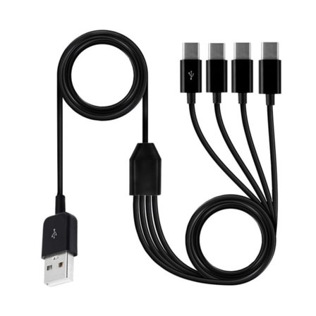 Multi USB-C-splitterkabel 4-i-1 hurtigopladningskabel med 4 Type-C-hanporte til telefoner og tablets-XF9-