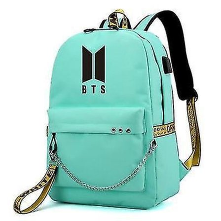 Bts Kæde Rygsæk Samme Rygsæk Sød USB Opladning Perifer Skole Taske