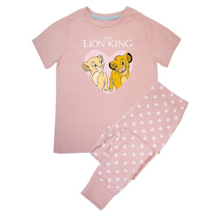 Lejonkungen Flickor Hjärtan Kortärmad Lång Pyjamas Set 3-4 År