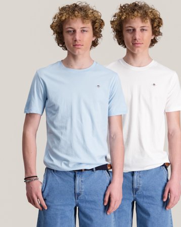GANT C-NECK T-SHIRT 2-PACK Blå T-skjorter Gutt - Kids Brand Store