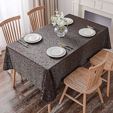 Vandtæt Vinyl Dug, Rektangulær Robust Dug, Aftørbar Dug Til Køkken Og Spisestue (Kaffe 1, 52" X 70")