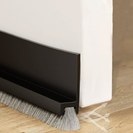 100 cm musta vedonesto oveen, äänieristävä harjalista, itseliimautuva ja leikattava, pohjan vedonesto (musta)