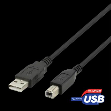 Deltaco USB-B 2.0 cable, suitable for printers, 1m black