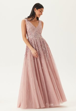 Goddiva-Sequin Sunray Sleeveless Maxi Dress-XL (UK16)