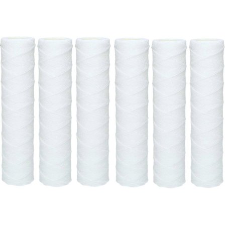 6x Sår Sediment Filterpatron til Omvendt Osmose, Stangfodret Vand og Partikelfiltrering - 50 Micron ZeGoods