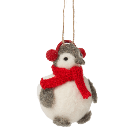 Åhléns Home Julgranshänge i ull PINGVIN Inredningsdetaljer Vit ONESIZE