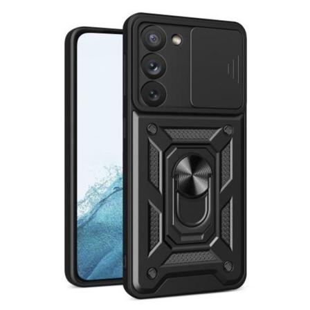 Samsung Galaxy S23 Iskunkestävä TPU+PC Kickstand Puhelinkotelo A Black