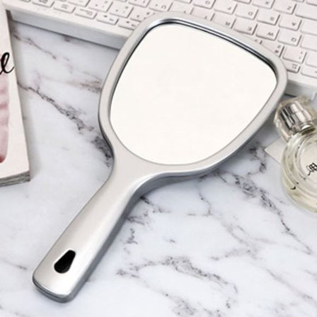 Högkvalitativ handspegel med handtag, 2X och 3X förstoring, dubbelsidig, ma_xx Silver