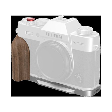 SmallRig 5667 L-Shaped Mount Plate with Wooden Handle for FUJIFILM T30 / T30 II / X-T30 III Silver