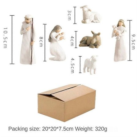 Seimiasetelma Willow Tree Seimiasetelmafiguurit Veistetyt käsinmaalatut uskonnolliset koristeet kodin sisustukseen joululahjoja