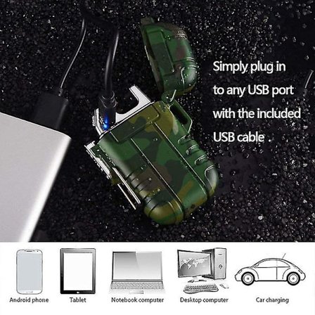 Jubee Dobbel Bue Lighter Vanntett Flammeløs Plasma Elektrisk Lighter For Utendørs