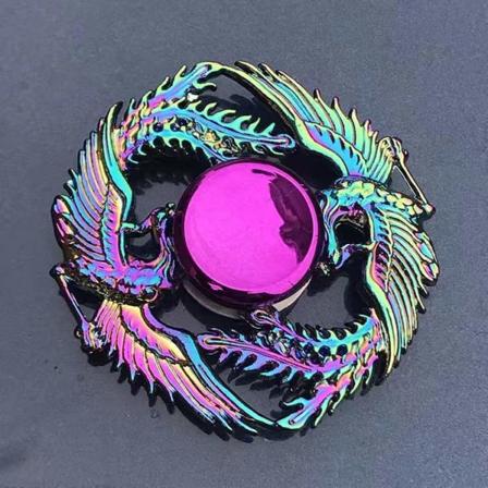Metallisk fargerik legering fingertoppgyro Fingerrotasjon Finger Nyttig verktøy for stressreduksjon Colorful Phoenix Prisoner 129