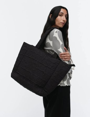 Marimekko Joy Tote M Logo - Black - ONE SIZE