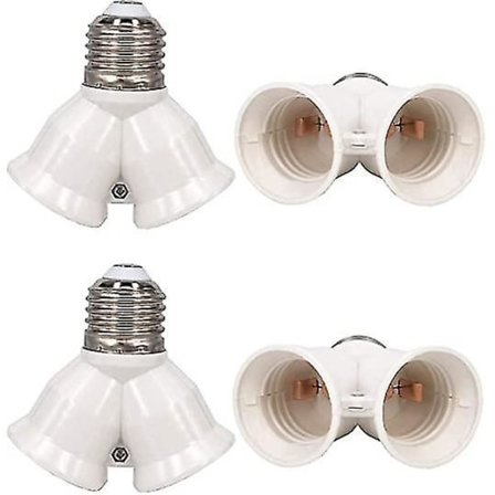 4-pack E27-adapter E27 till 2 E27 lampsockeladapterkonverterare