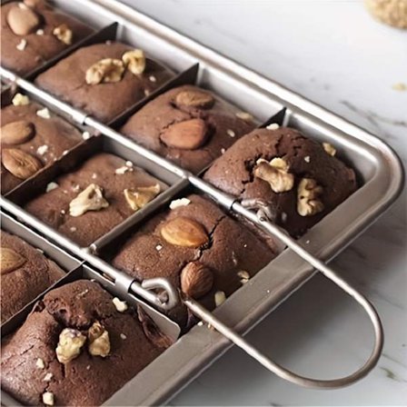 Rektangulär Bakform med Avdelare Non-Stick, Förtjockad för Ugn Perfekt för Dadelkakor