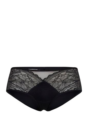 Floral Touch Covering Shorty Designers Panties Briefs Black CHANTELLE
