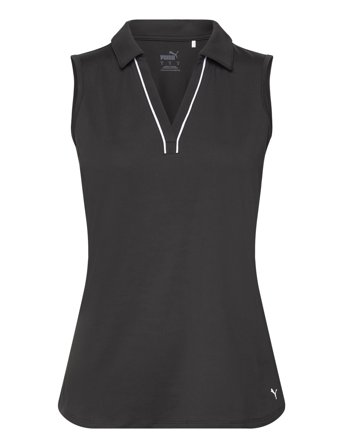 PUMA Golf W Cloudspun Piped Sl Polo - Black - L