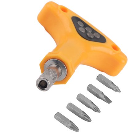 5 stk. Præcisions sekskant trekant skruetrækker bits sæt med T-type nøgle og skridsikkert design