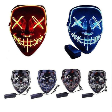 Luminous Led Mask Halloween Clubbing Light Up Led Mask Kostym Rave Party