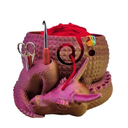 Fantasialohikäärmeen muna Virkattu kulho Sotkeutumista estävä langanpidike Kirjontatarvikkeet - Yx Punainen