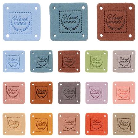 45 kpl Käsintehtyjä Nahkaisia Tarroja Virkattuja Tarroja Vaatetarroja Reikillä 0,1X2,5X2,5CM 0.1X2.5X2.5CM