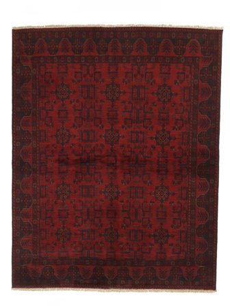 Håndknyttet Afghan Khal Mohammadi Teppe 175X229 Svart/Mørk Rød