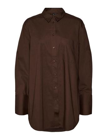 Vmmathilde Ls Shirt D2 Langermet Skjorte Brun Vero Moda*Betinget Tilbud