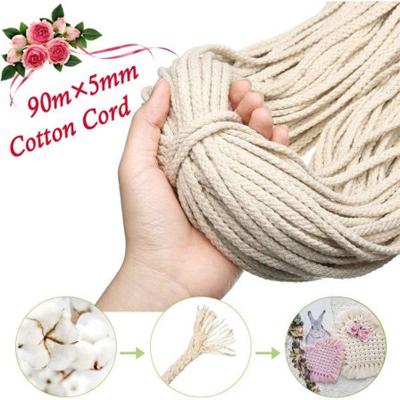 5 mm x 90 m puuvillaa makrameekoristeluun, puuvillanaru