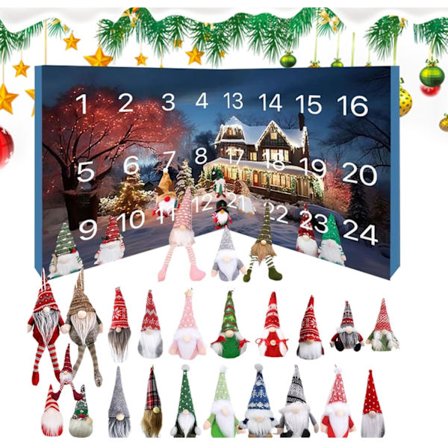 Julegnom Adventskalender Gnomen Plyslegetøj Adventskalender Sjov Nedtællingskalender 24 Dages Nedtælling Julepynt Gnomen Dukke Samleobjekt