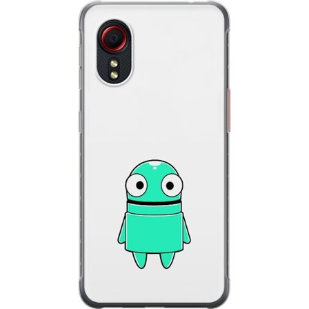 Yhteensopiva Puhelinkuori Samsung Samsung Galaxy Xcover 5 Turkoosi piirroshahmo isoilla silmillä ja iloisella persoonallisuudella yksinkertaisessa ku