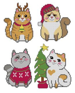 Plastic Canvas Katter 4-Pk - Orchidea