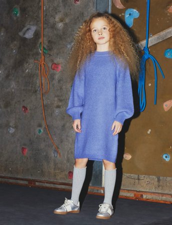 name it Nkfomarian Ls Knit Dress - Blue - 164