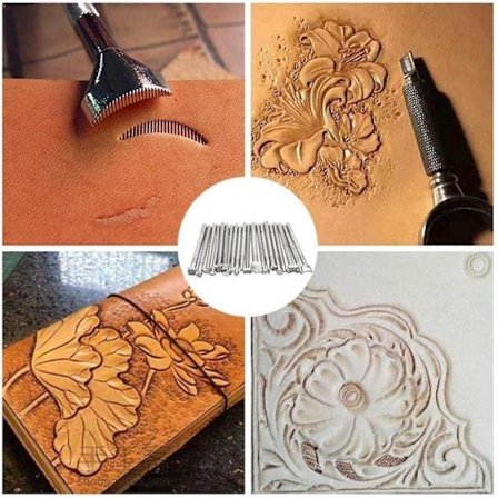 Verktøy for skinnhåndverk Håndverk DIY skinntrykkverktøy skinnskjæringstrykk 20 trykkstempler