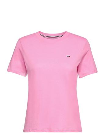 Tjw Regular Jersey C Neck T-shirts & Tops Short-sleeved Rosa Tommy Jeans*Betinget Tilbud